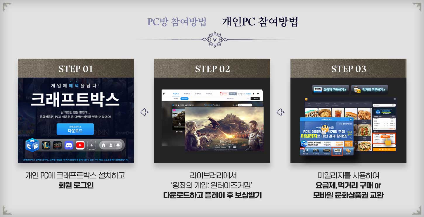 대한민국 영광의 전쟁! 왕좌의 게임: 윈터이즈커밍~ 참여만해도 4,000 마일리지 적립!